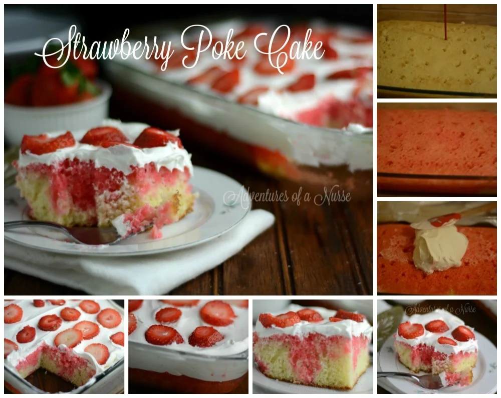 strawberry poke cake how to images