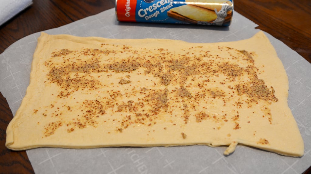 mustard on dough