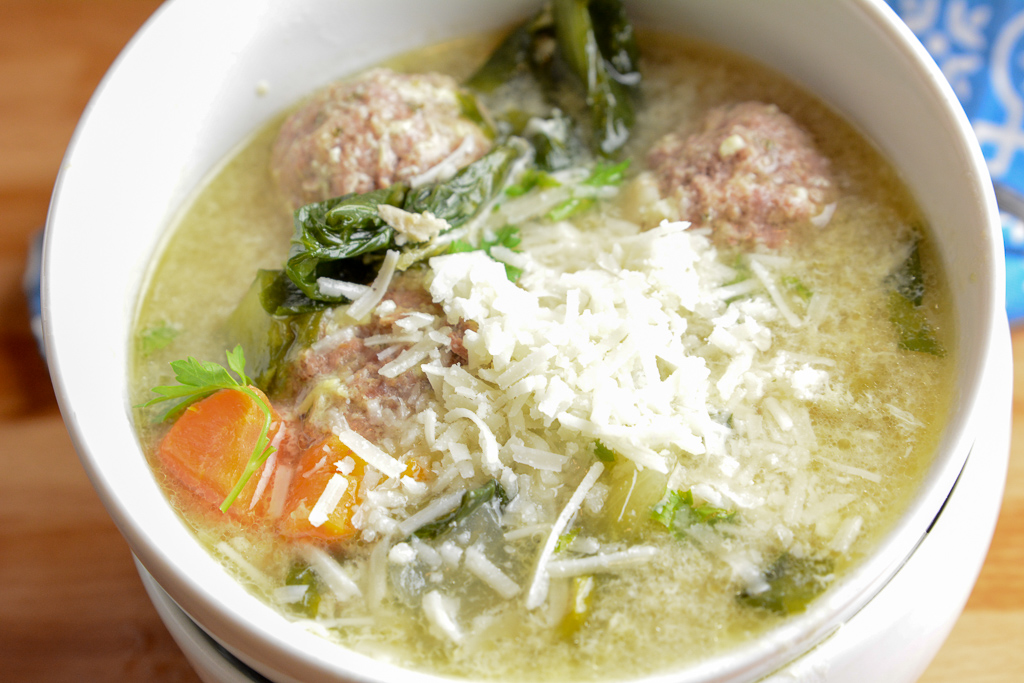 Instant Pot Italian Wedding Soup in a bowl