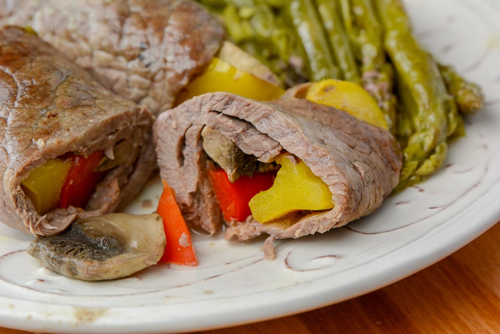 steak rolls on a plate
