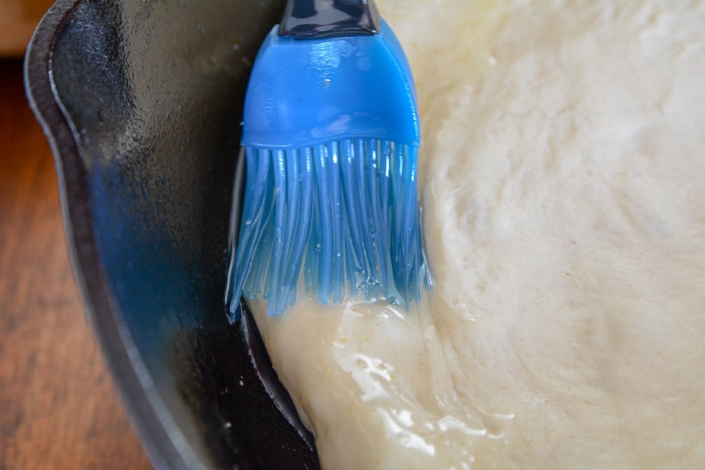 brush edges with oil
