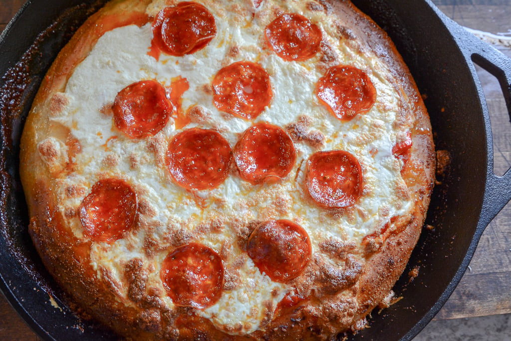 cast Iron pizza in pan