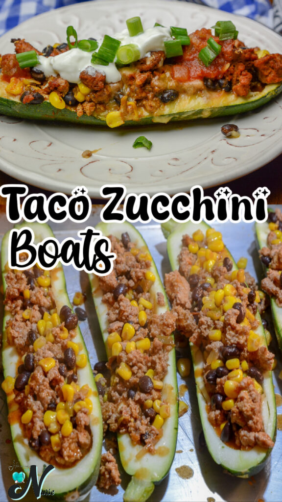 taco zucchini boats pin