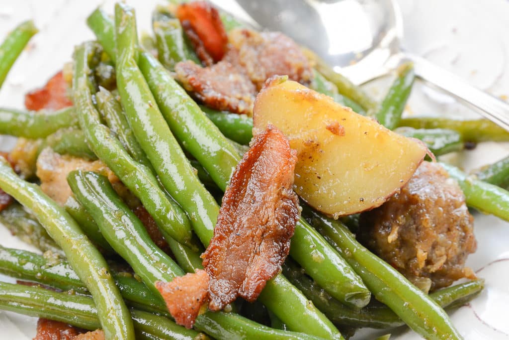 Green Beans with Bacon, Potatoes, and Sausage