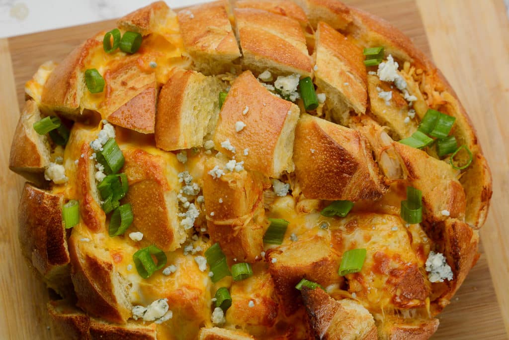 Air Fryer Pull Apart Buffalo Chicken Bread