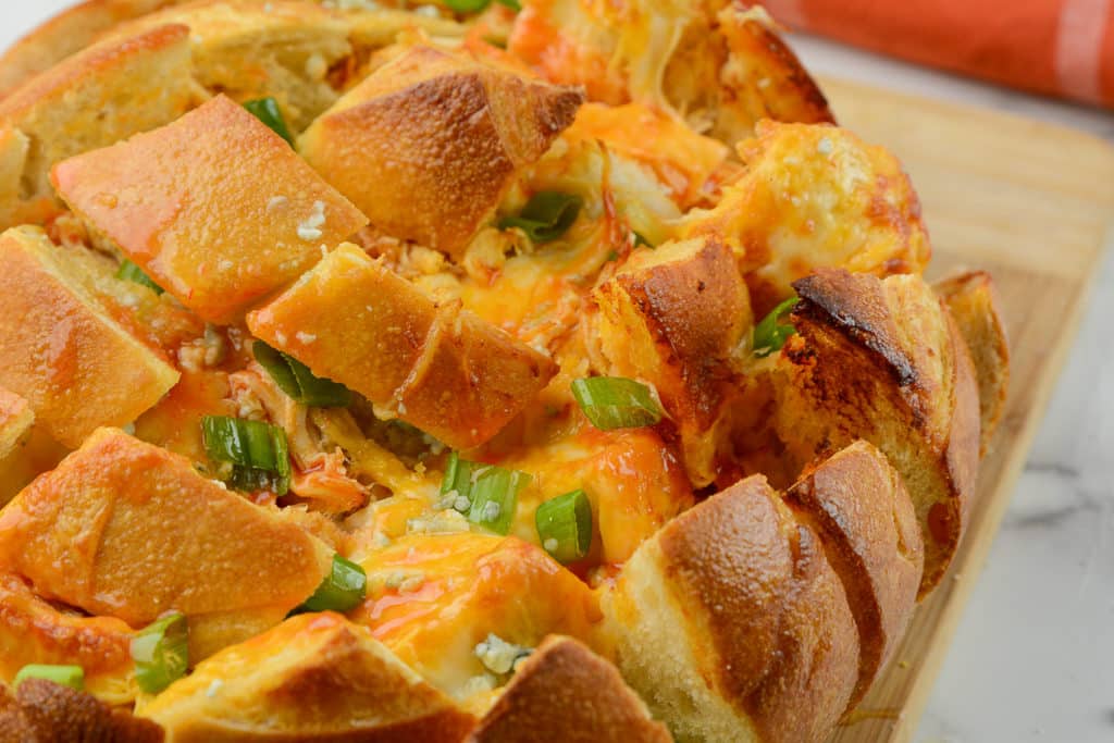 Air Fryer Buffalo Chicken Pull Apart Bread