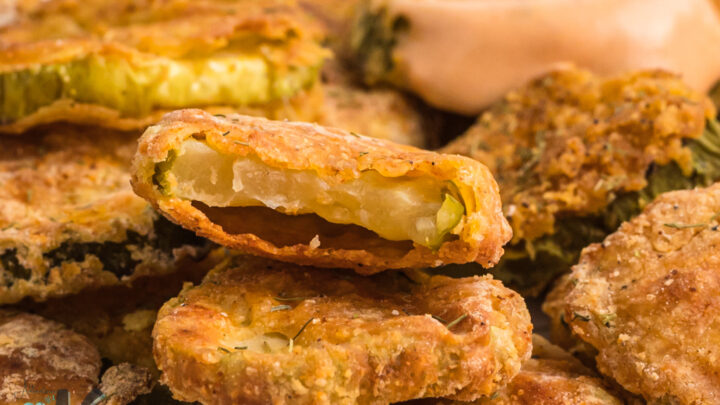 close up view of fried pickles