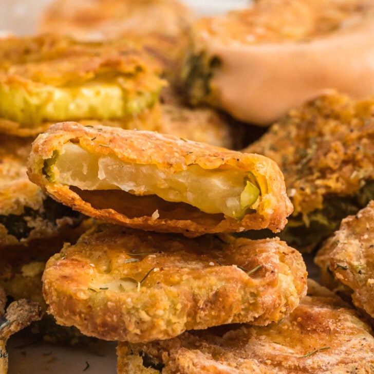 close up view of fried pickles