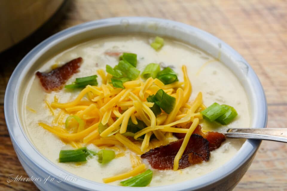 Slow Cooker Hash Brown Potato Soup Adventures of a Nurse
