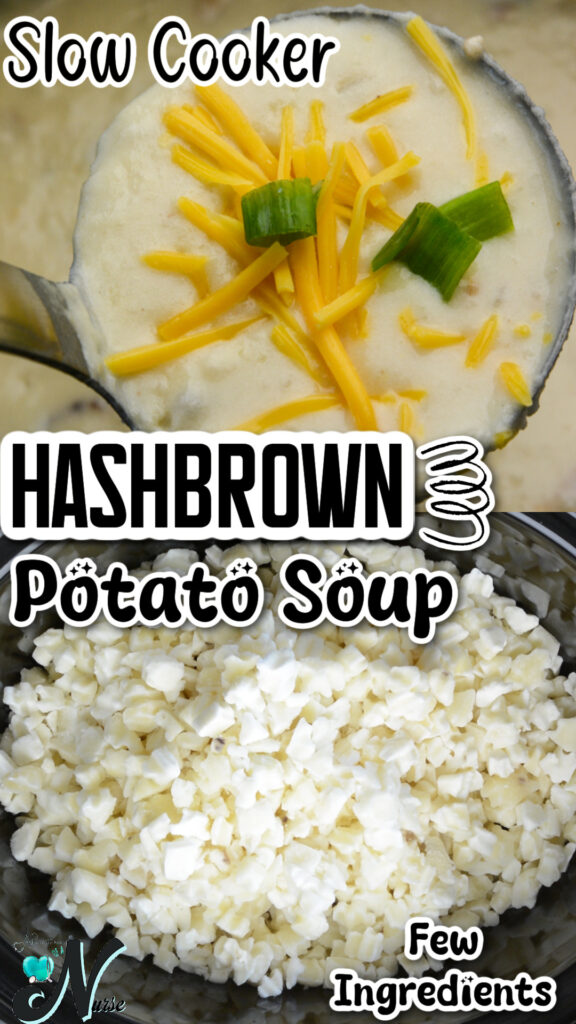 Slow Cooker Potato soup with hashbrowns