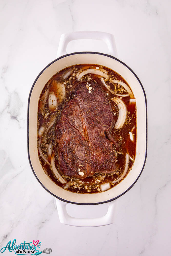 add seasonings to dutch oven