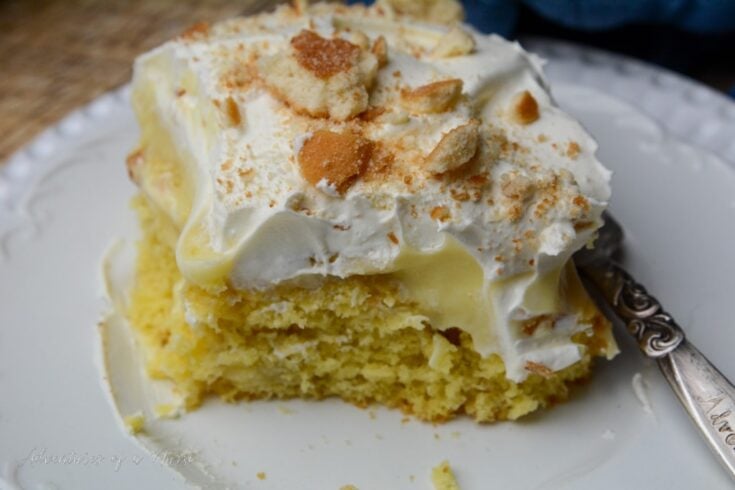 Classic banana poke cake