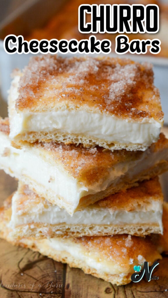 churro cheesecake bars pin