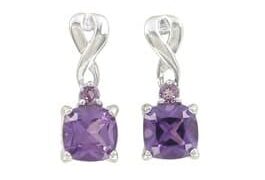 Image for Amethyst Drop Twist Earrings in Sterling Silver
