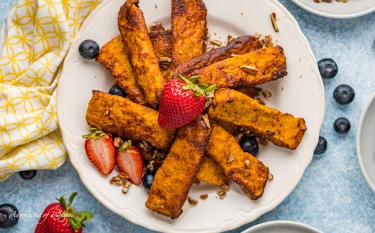French Toast on plate air fryer
