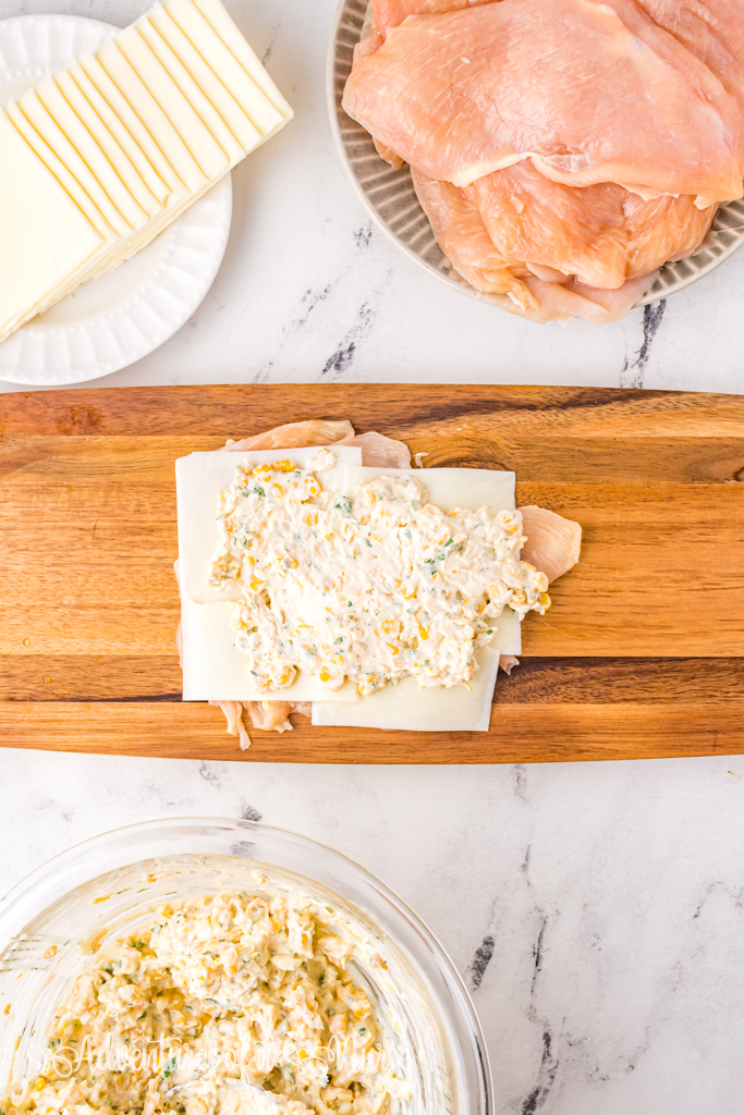 cheese mix on chicken