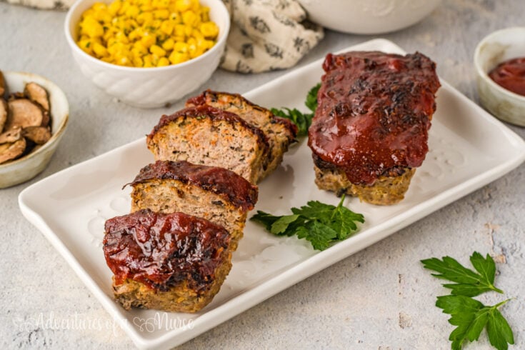 Air Fryer Meatloaf plated