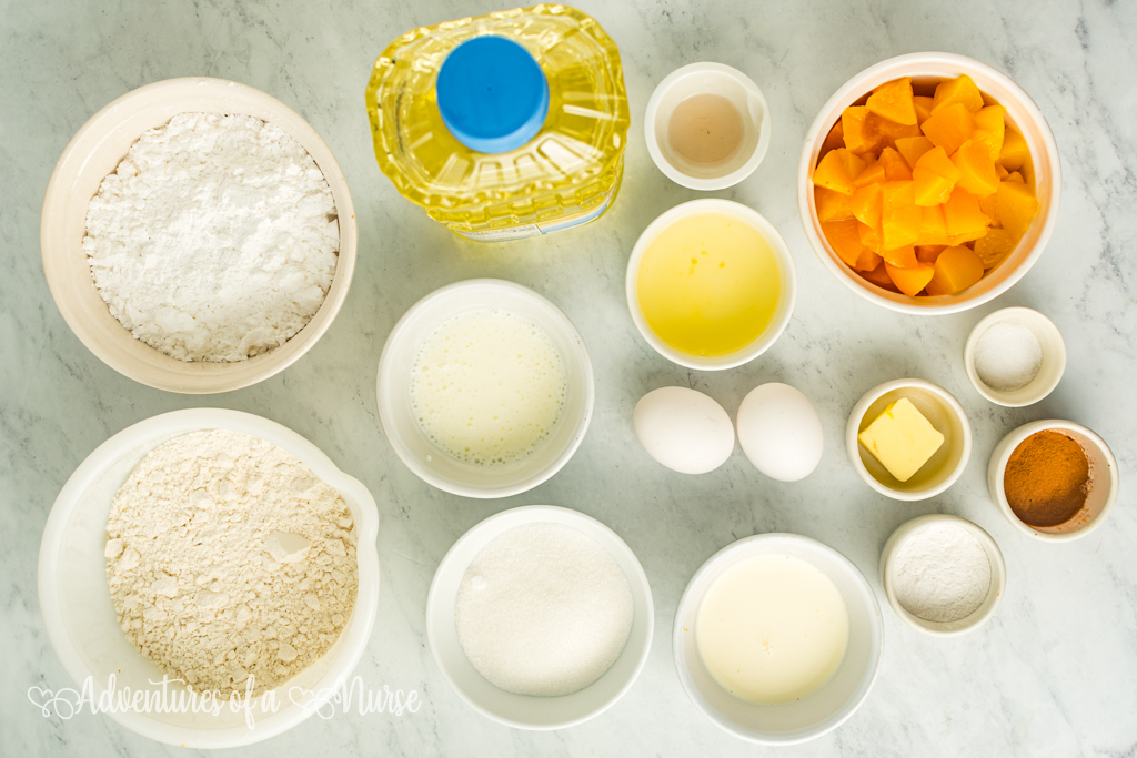 Ingredients peach fritters