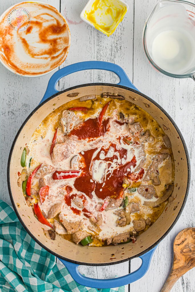 Add Heavy Cream and Tomato Sauce