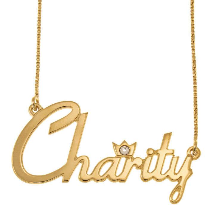 Image for Name Necklace with Crown in 925 Sterling Silver | JOYAMO