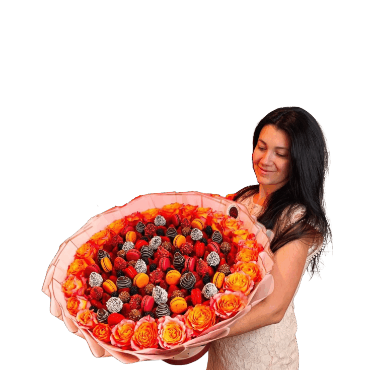 Image for Spring Surprise XXL - Wow Bouquet - Food & Floral Bouquets delivered the same day NY Manhattan, NJ, Brooklyn, Queens, New York, New Jersey