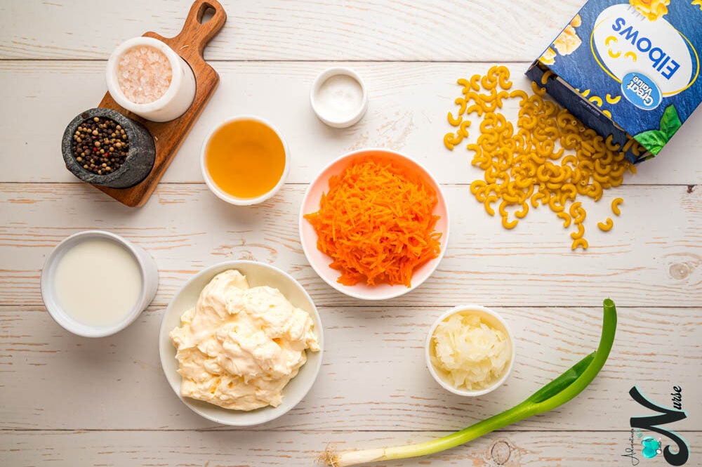Hawaiian-Mac-Salad-ingredients