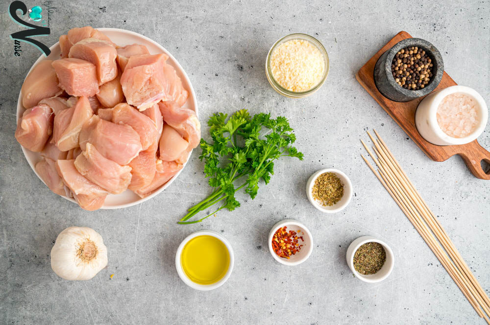 Ingredients-for-garlic-parmesan-chicken-skewers.