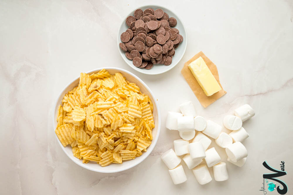 Ingredients-for-potato-chip-rice-krispie-treats