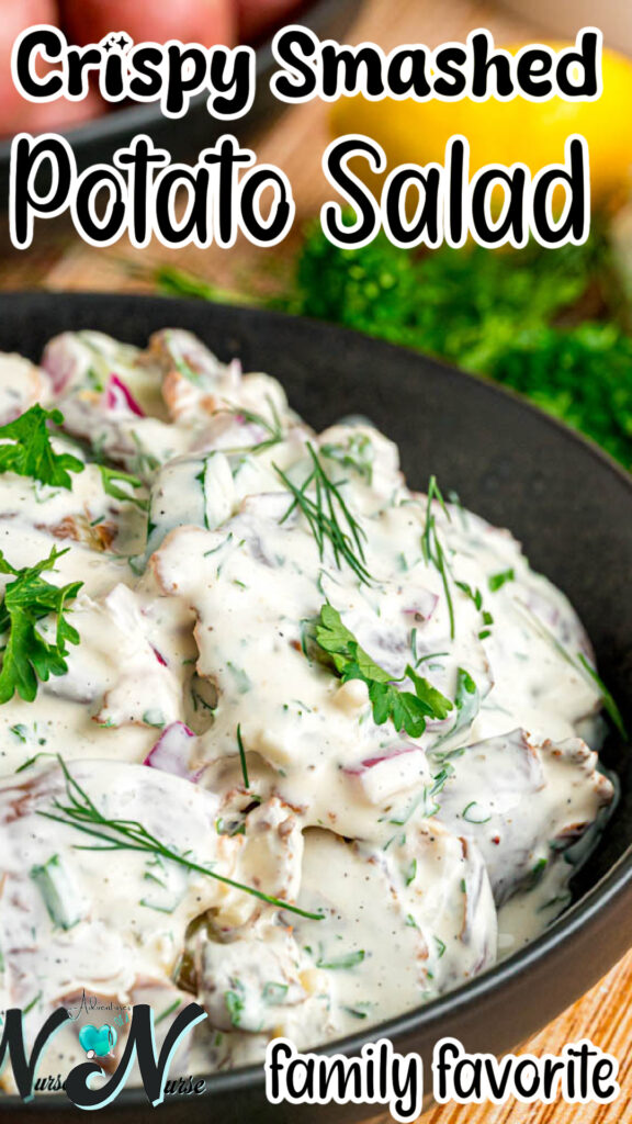 crispy smashed potato salad pin