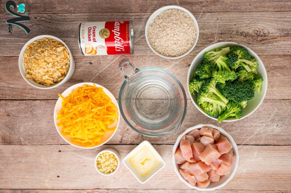 ingredients-for-chicken-broccoli-rice-Casserole