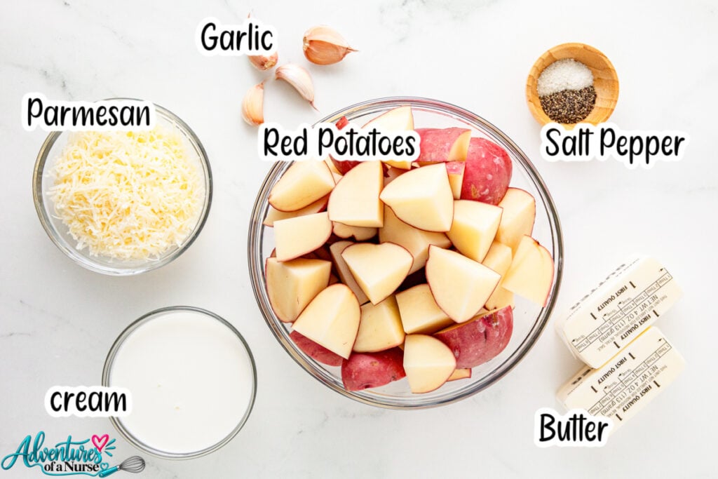 Ingredients for Mashed red potatoes