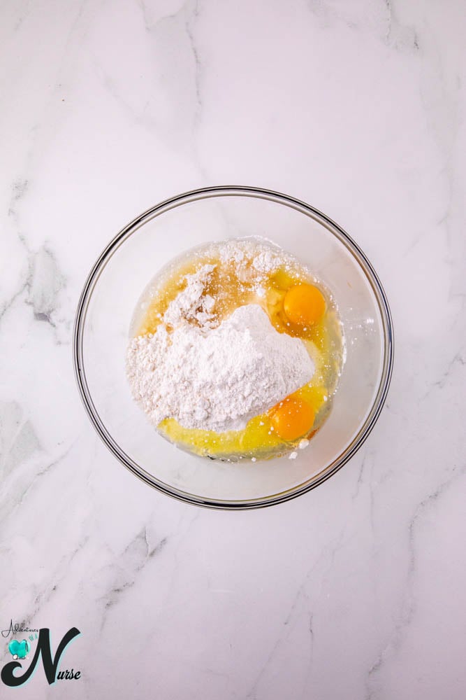 Mix eggs and sugar