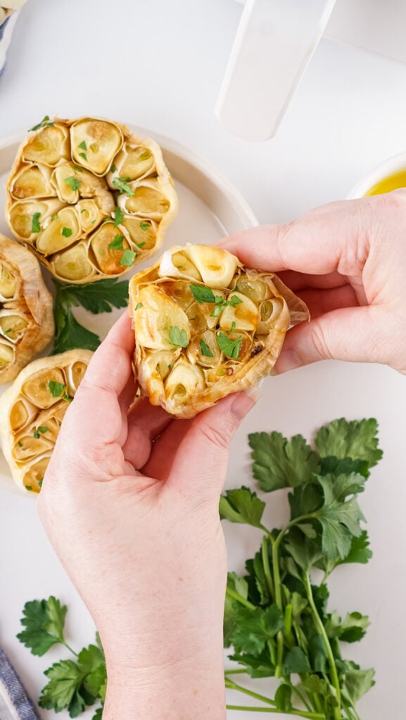 squeeze garlic from clove