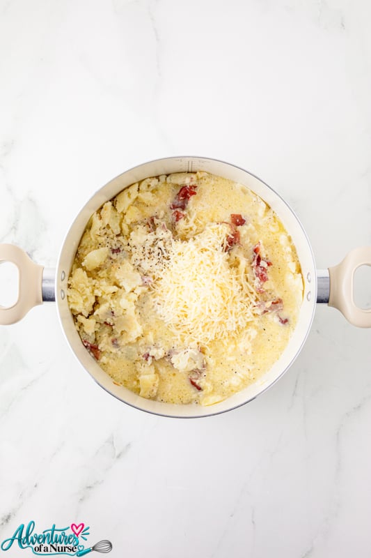 add cream and parmesan