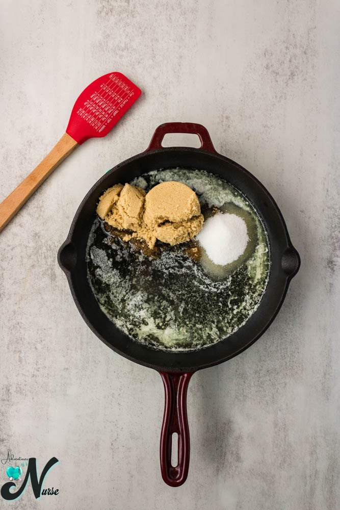 add sugar to the skillet