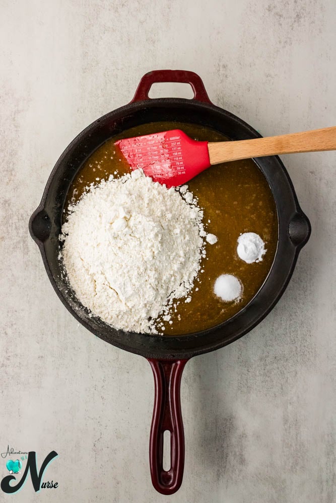 add the flour and mix