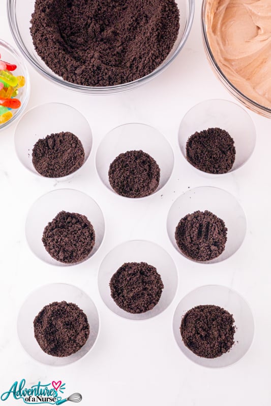 crushed oreo on bottom