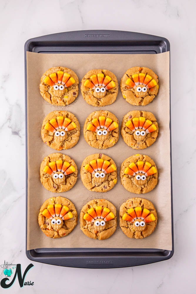 feathers attached to cookies
