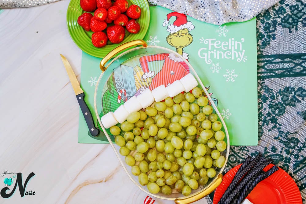 grapes on a tray
