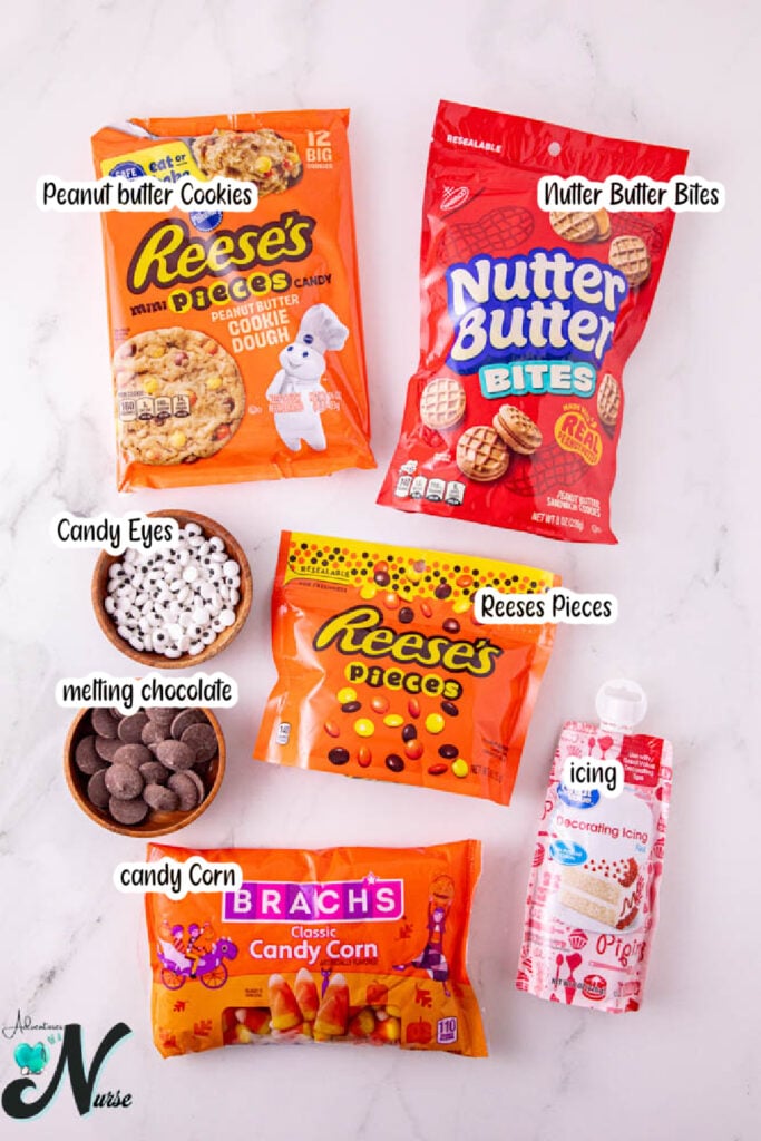 ingredients for nutter butter turkey cookies