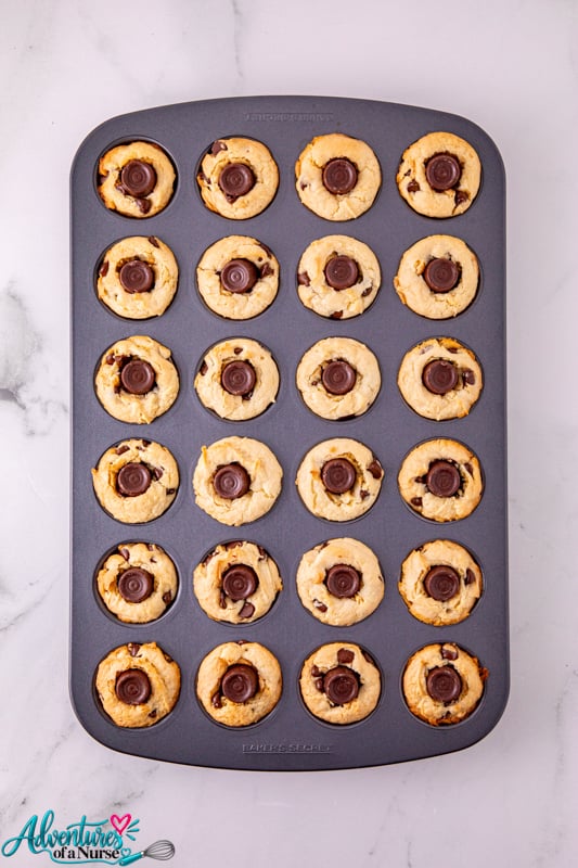 press rolo into each cookie