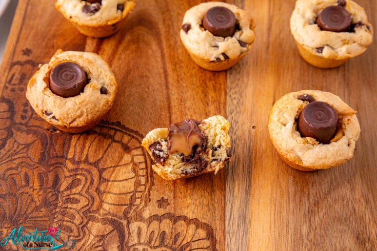 rolo cookie on a tray one open
