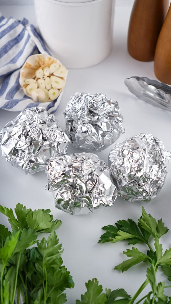 wrap garlic in foil
